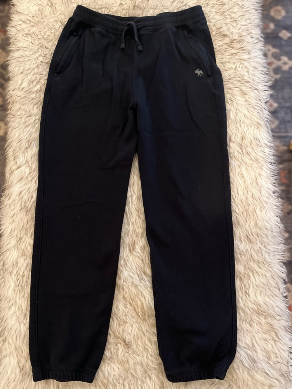 Abercrombie Kids - A&F Essentials- Sweatpants/Joggers - Black - Boys 15/16